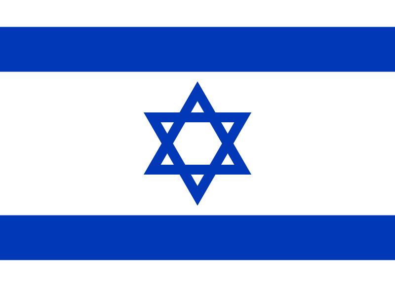 The flag of Israel, the only sea of light in ocean of darkness.
